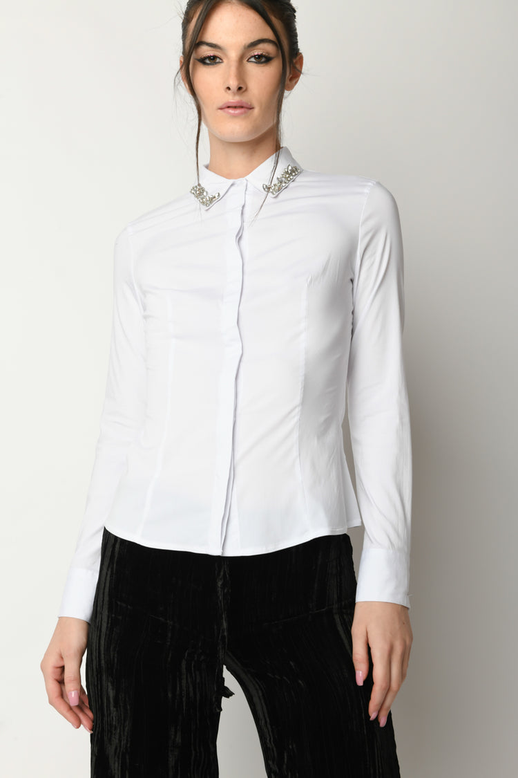 Crystal-embellished shirt