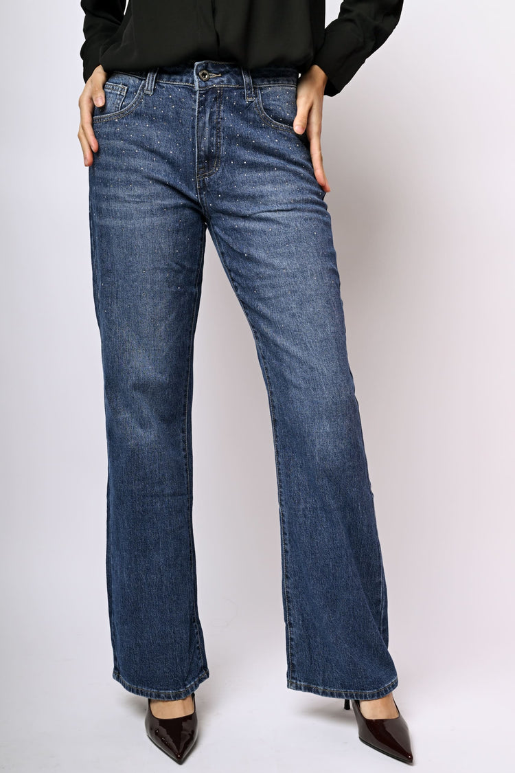 Rhinestone flared jeans