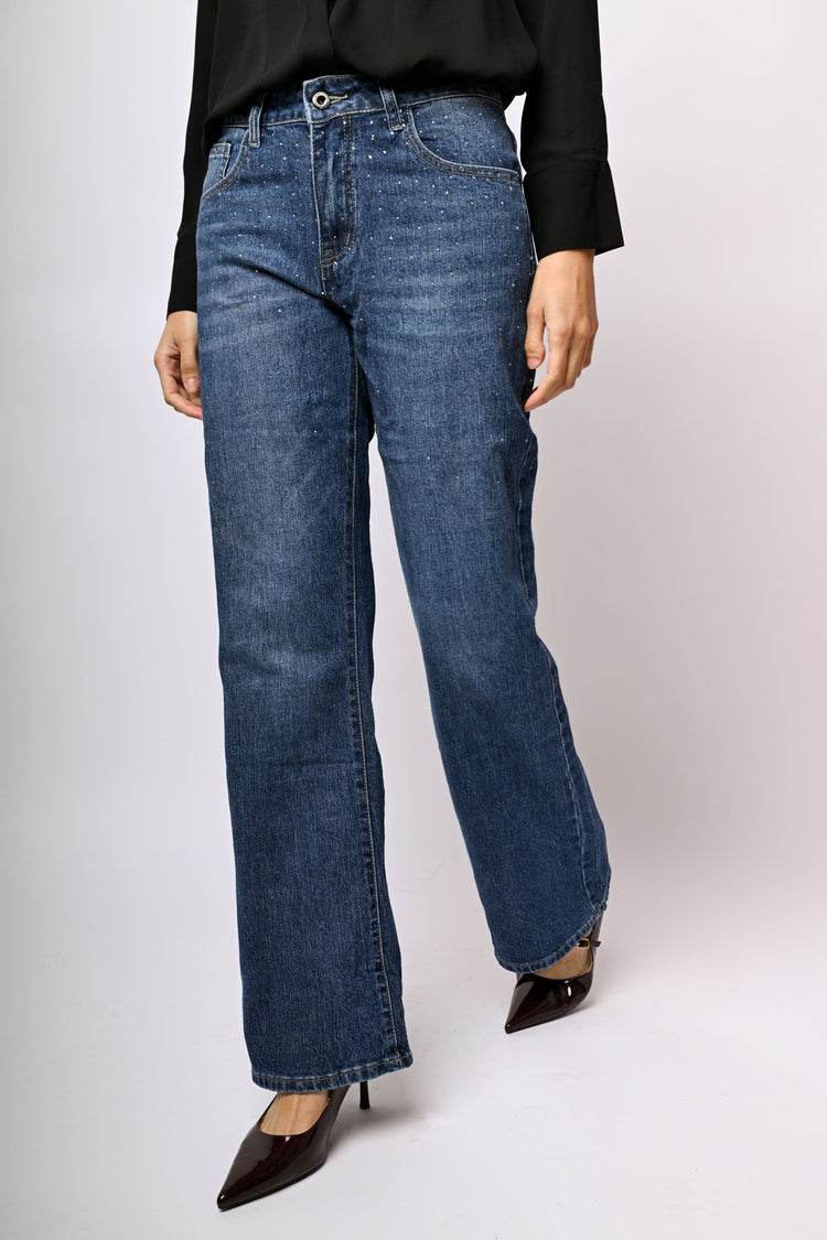 Rhinestone flared jeans