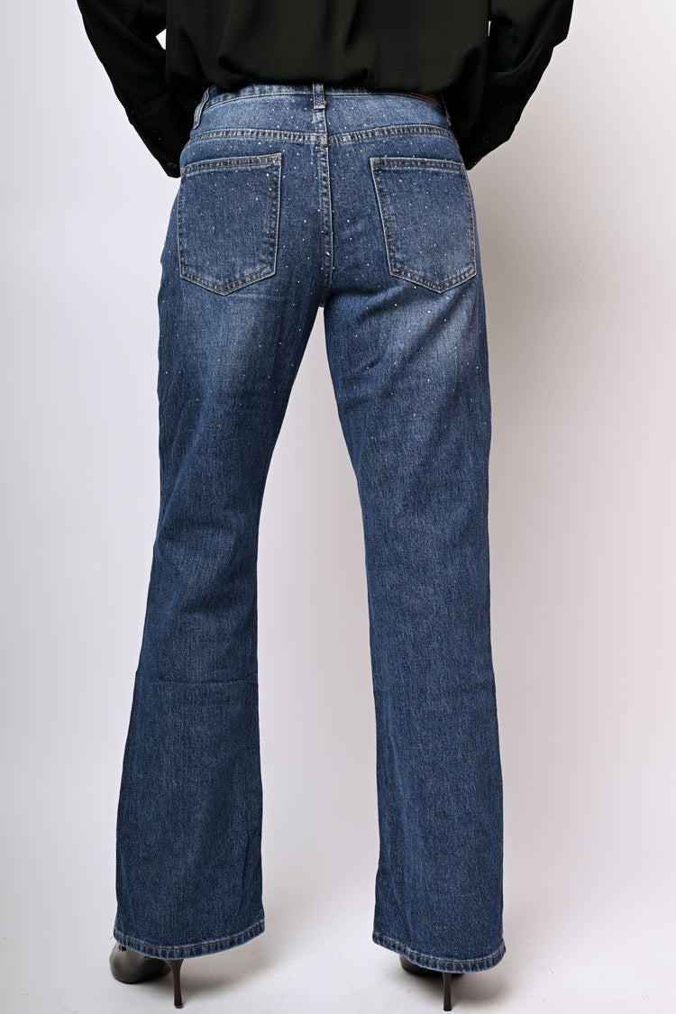 Rhinestone flared jeans