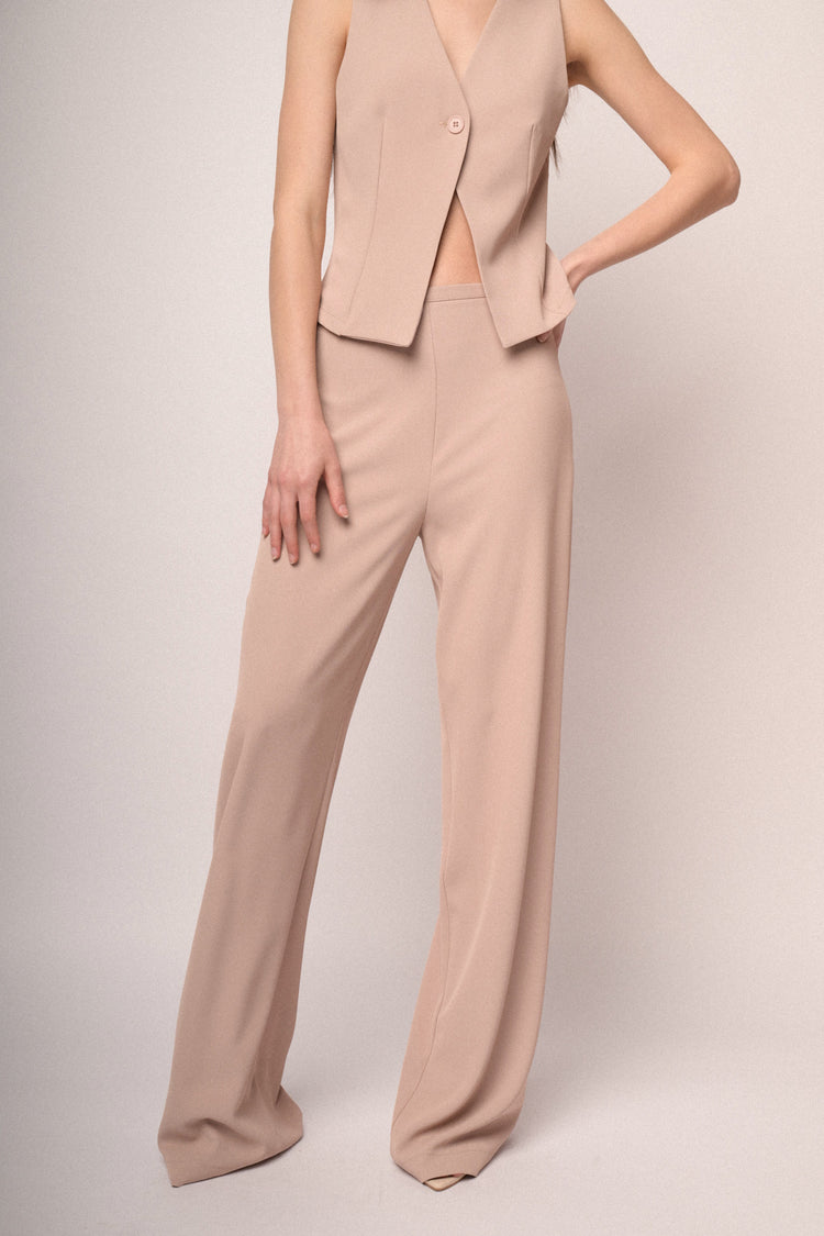 Baby rose wide-leg fluid trousers