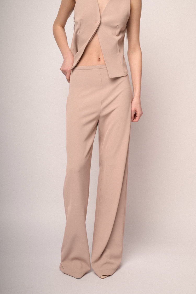 Baby rose wide-leg fluid trousers