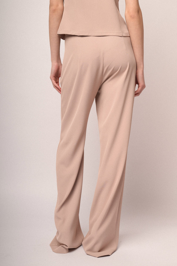 Baby rose wide-leg fluid trousers