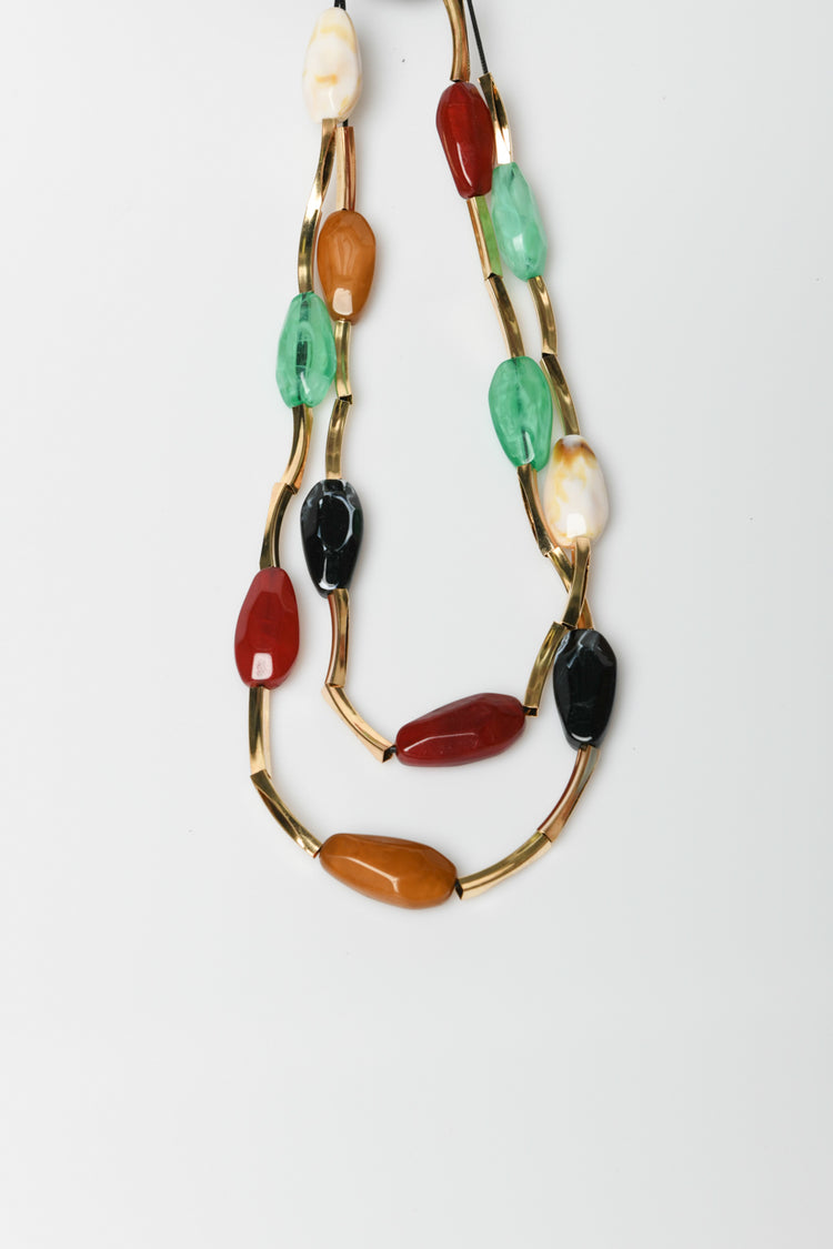 Stones long necklace