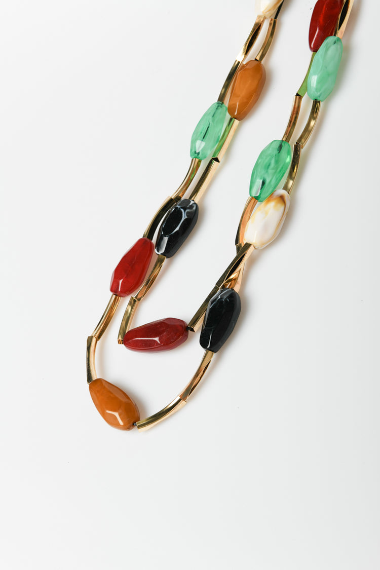 Stones long necklace