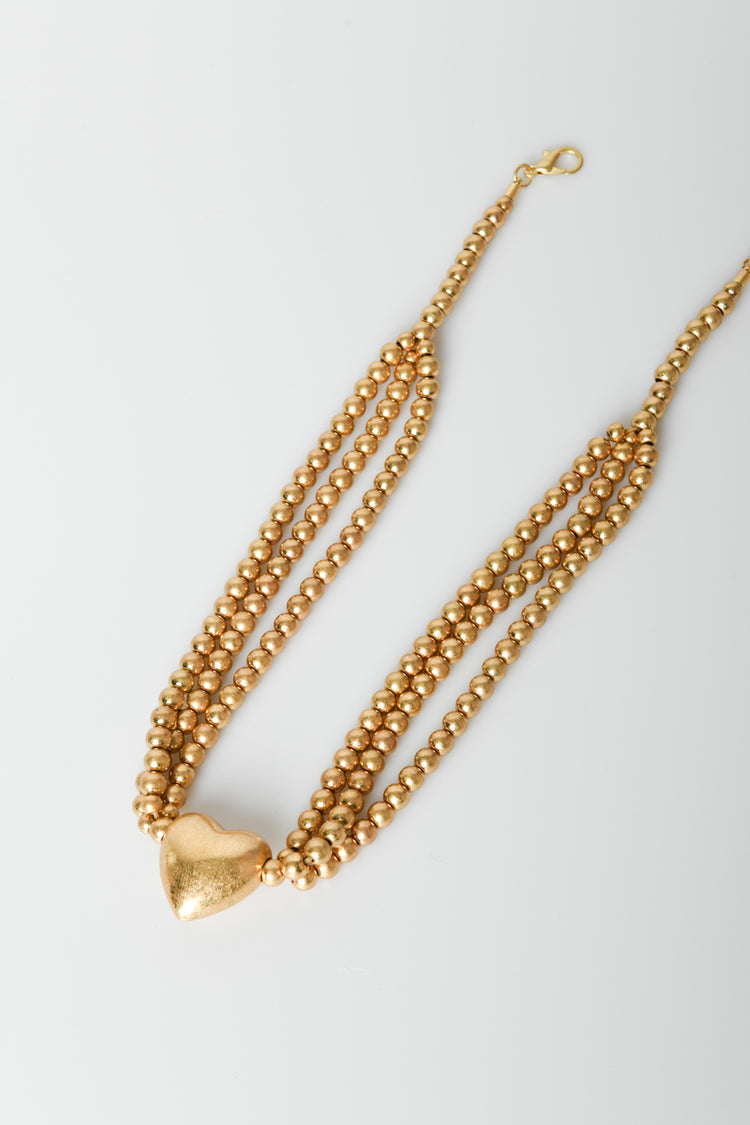 Heart and beads necklace
