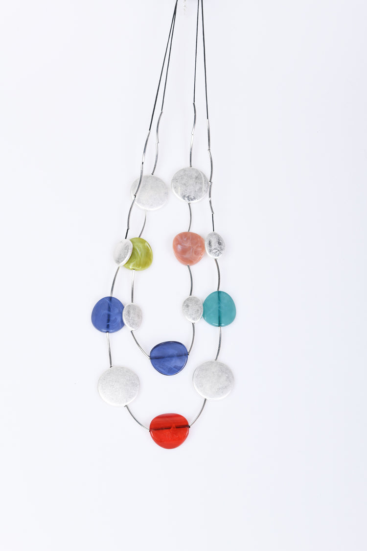 Circular pendants long necklace