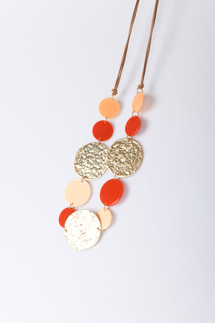 Circular pendants long necklace