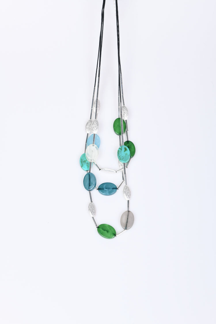 Oval pendants long necklace
