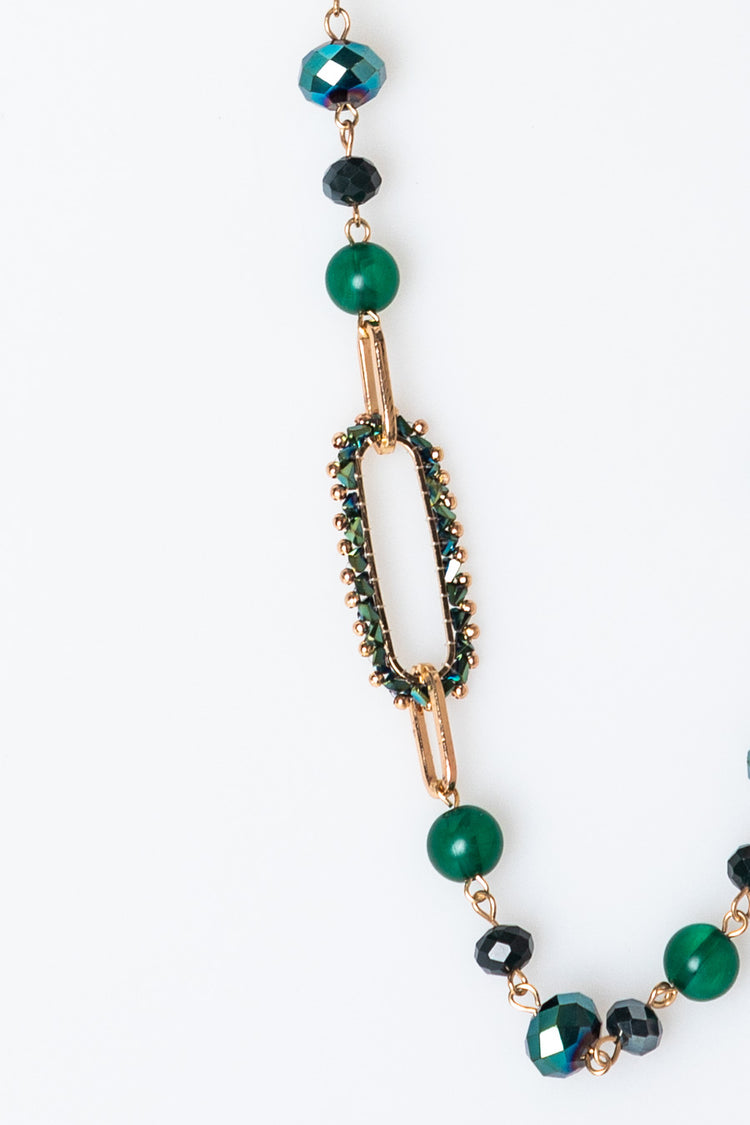 Sphere-pendant long necklace