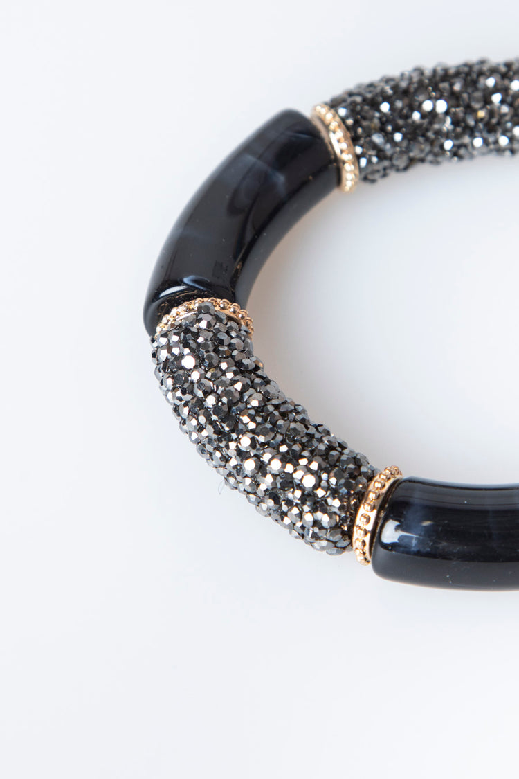 Rhinestones rigid bracelet