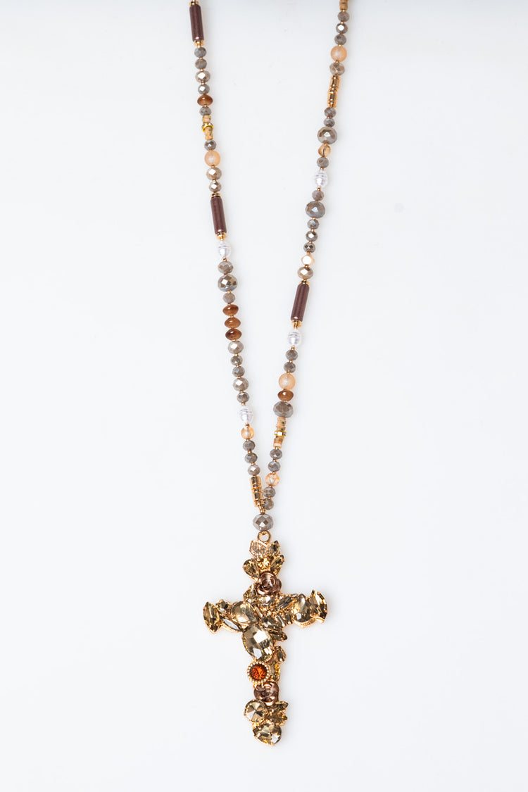 Cross long necklace