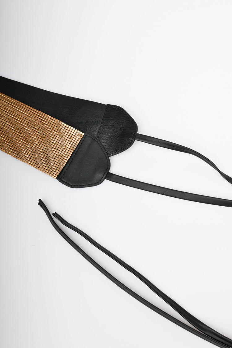 Metallic embellished belt
