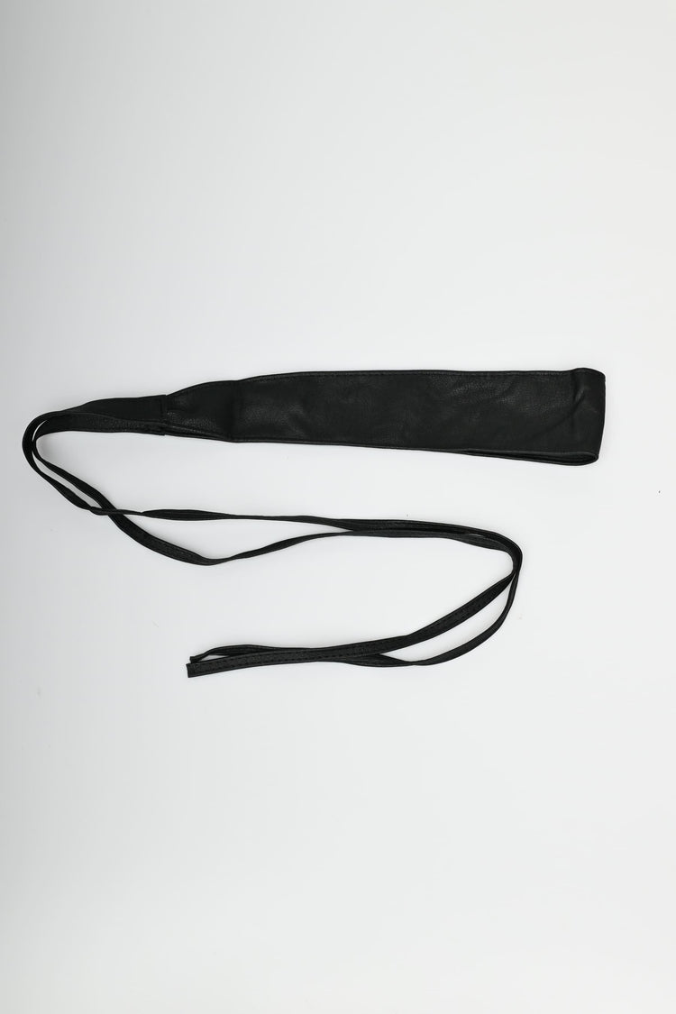 Faux leather sash belt