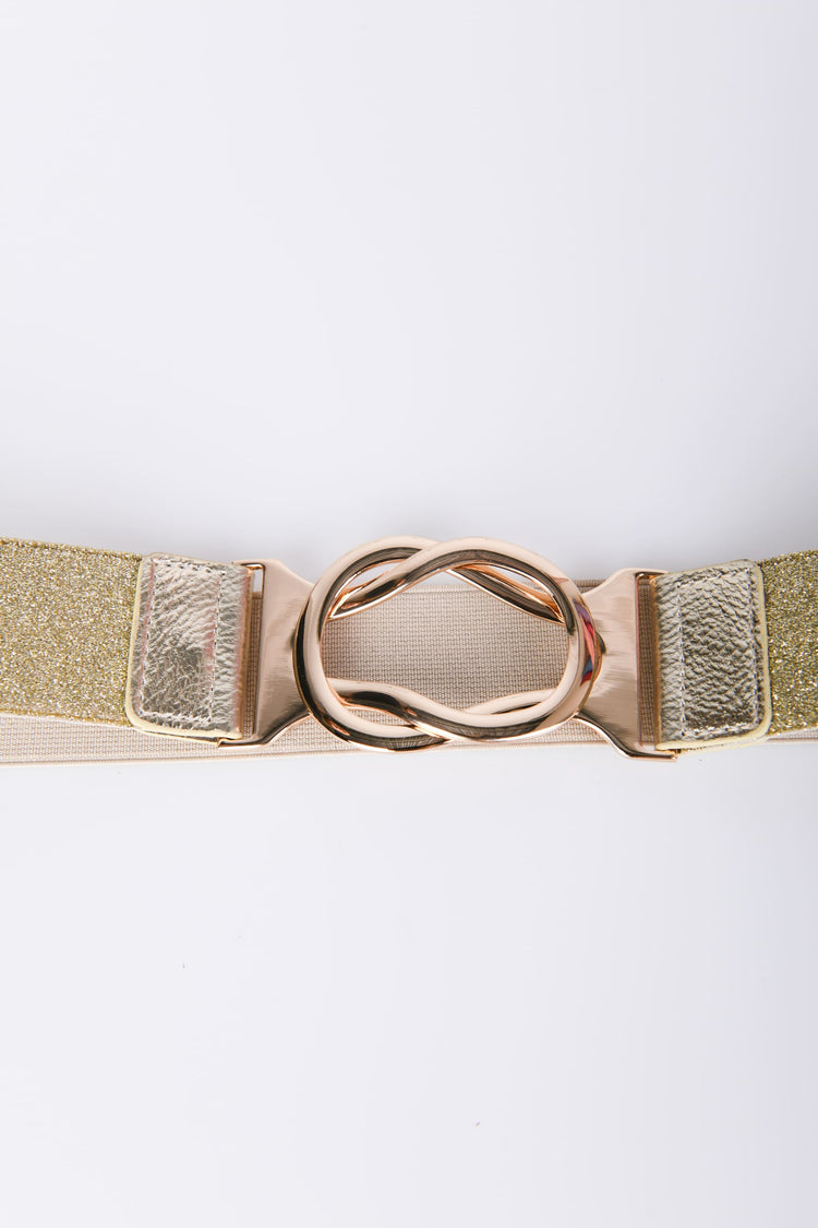 Glitter fabric stretch belt