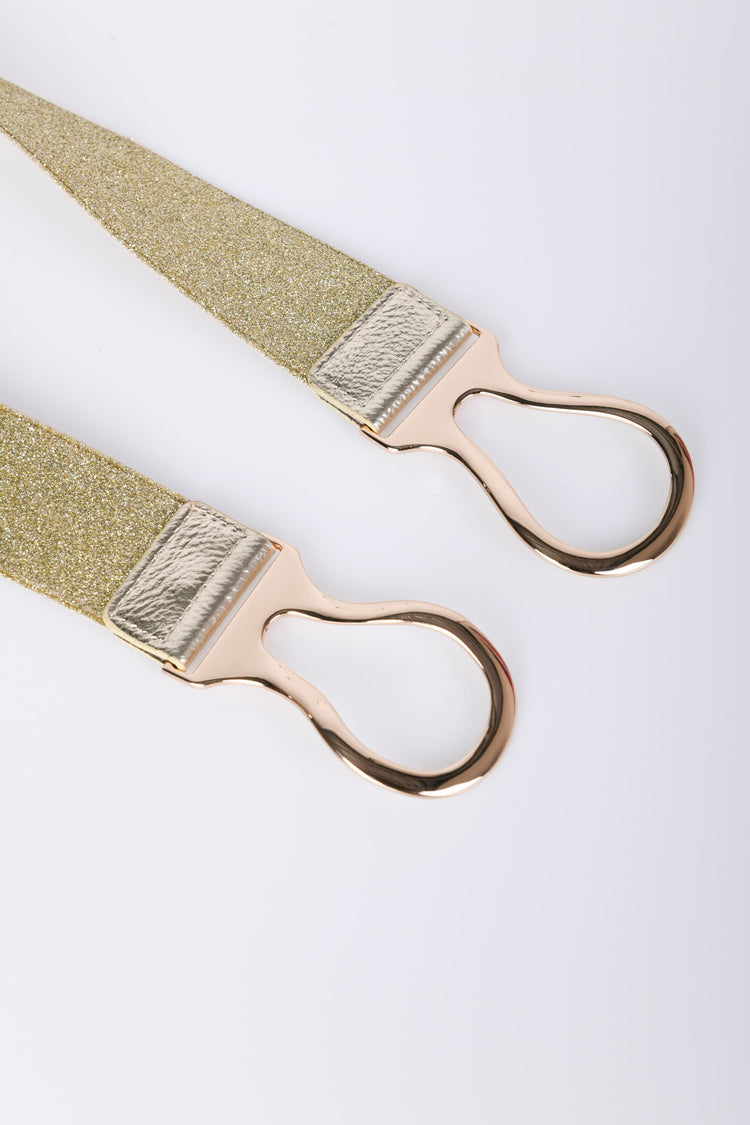 Glitter fabric stretch belt
