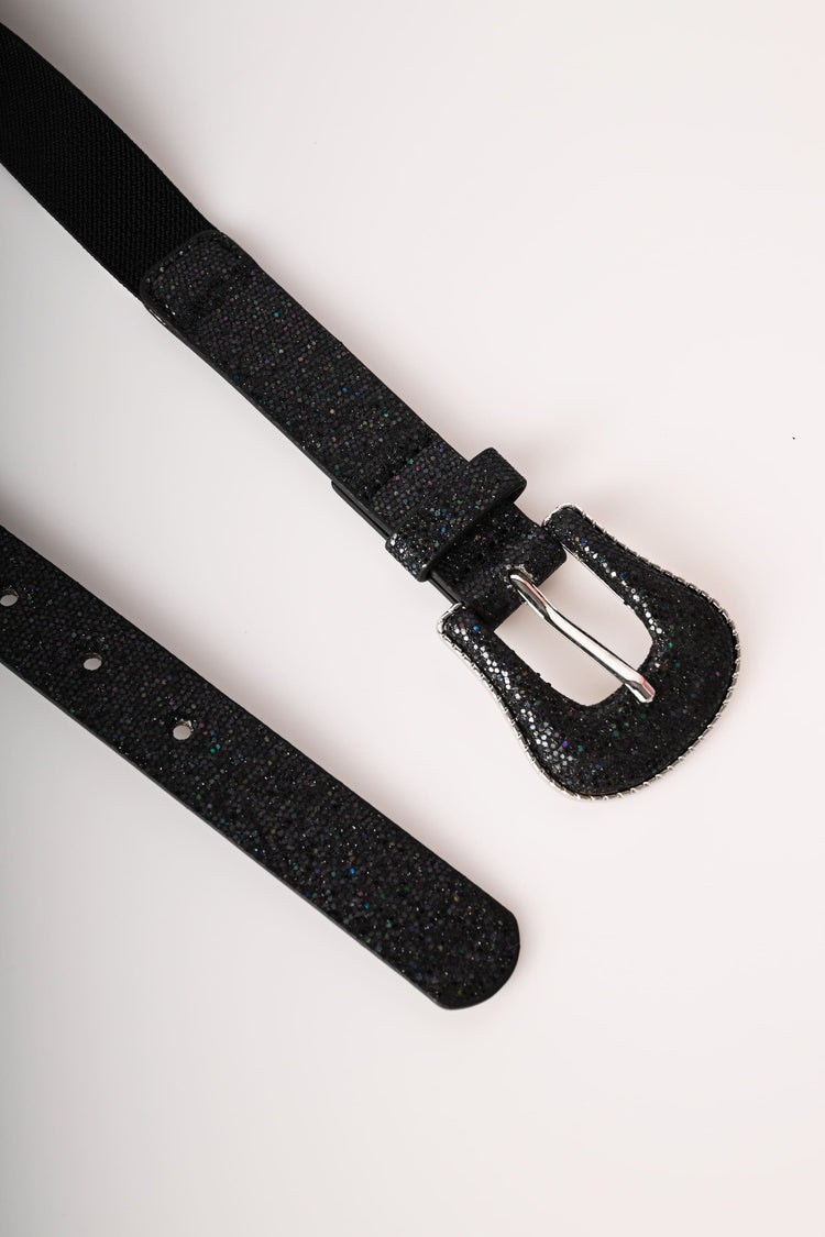 Glitter elastic belt