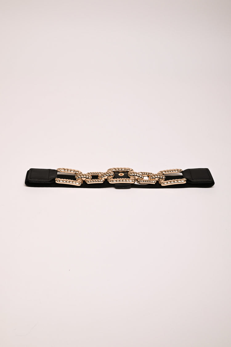 Chain-detail elastic belt