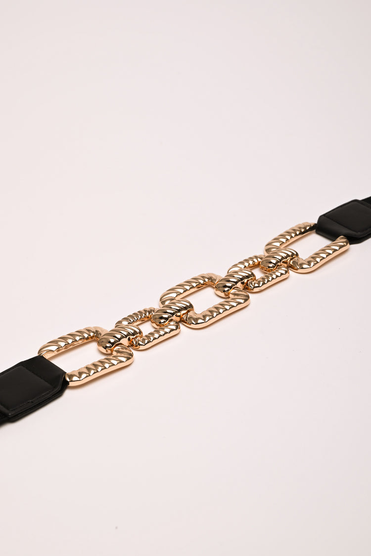 Chain-detail elastic belt