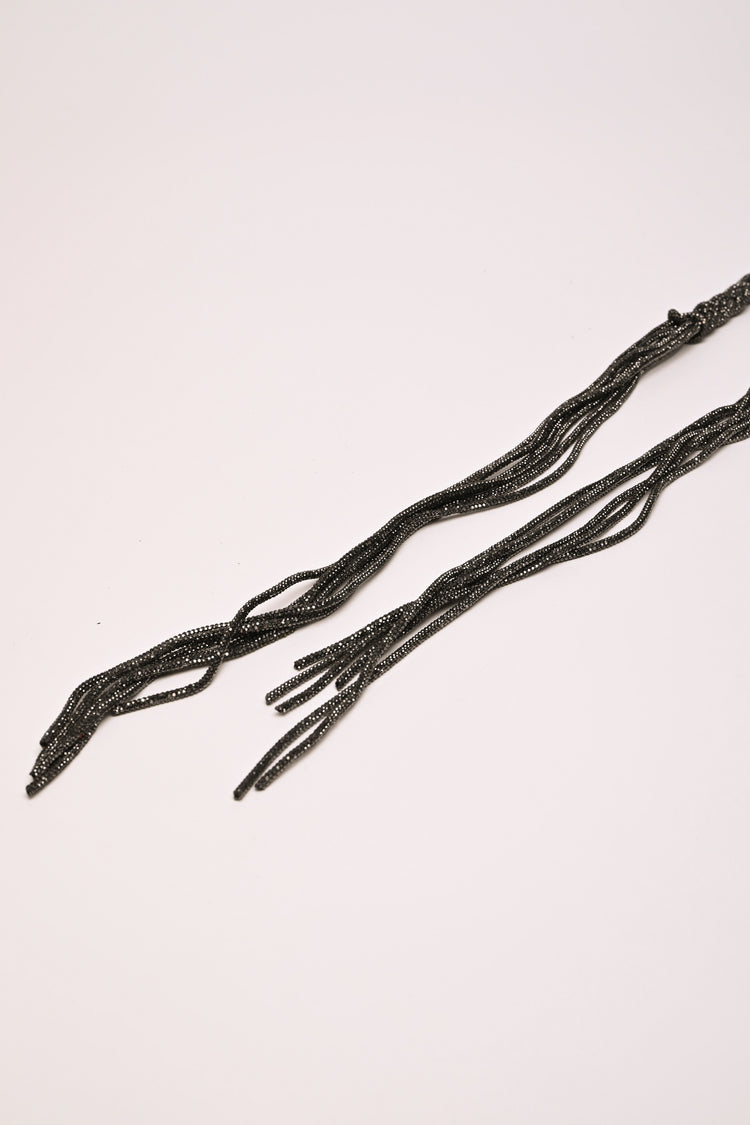 Rhinestone braided sash belt