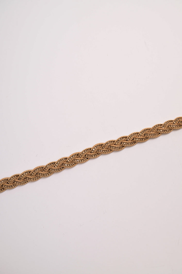 Rhinestone woven thin belt
