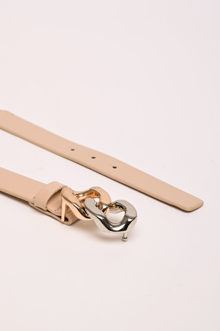 Woven buckle elastic thin belt