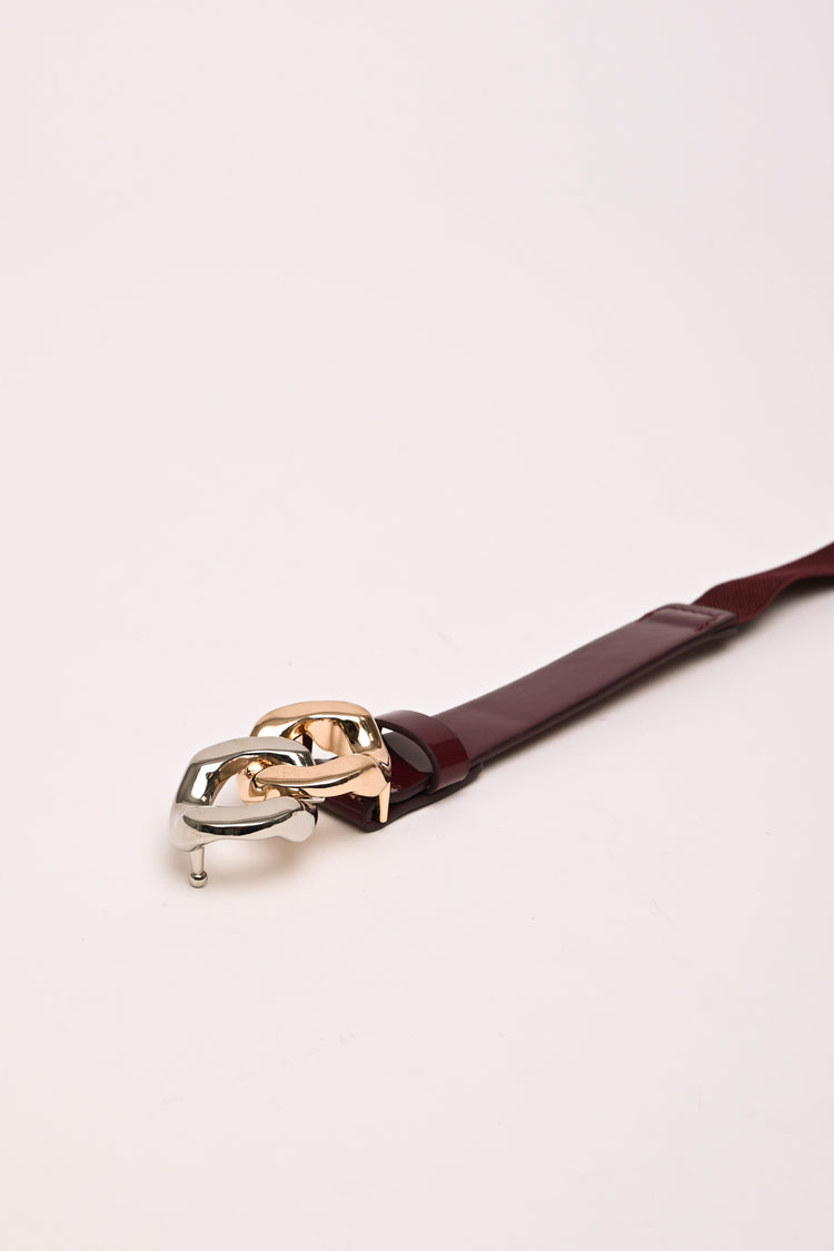 Woven buckle elastic thin belt