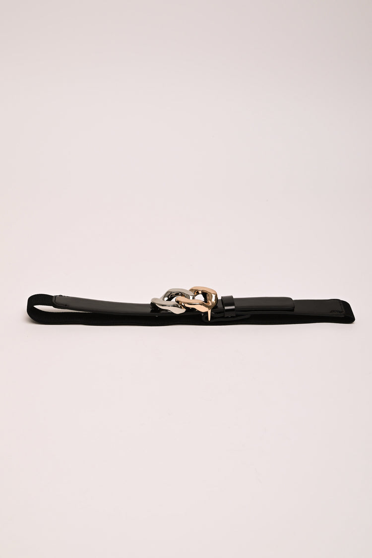 Woven buckle elastic thin belt