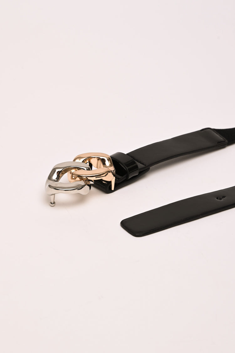 Woven buckle elastic thin belt