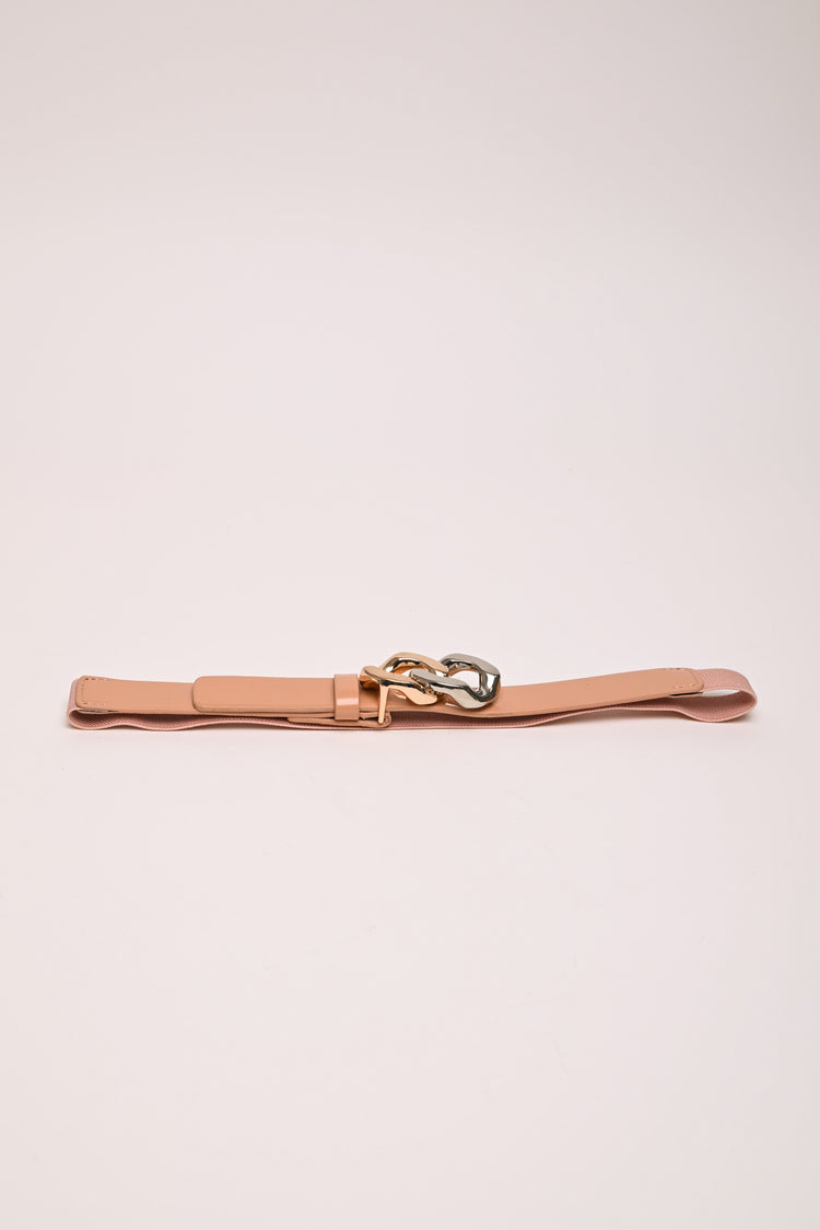 Woven buckle elastic thin belt