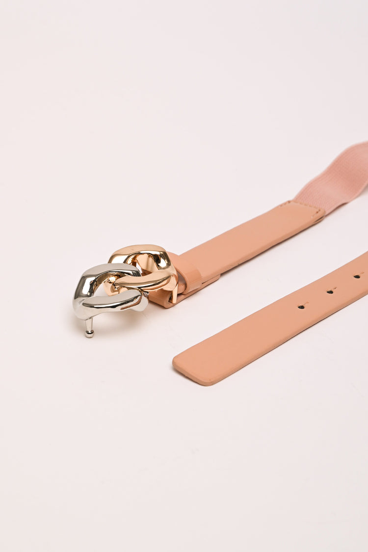 Woven buckle elastic thin belt