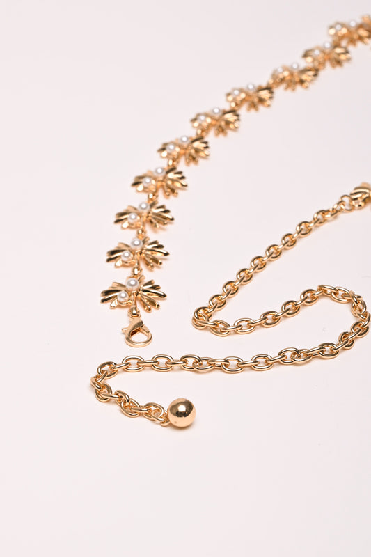 Flower and bead jewel belt