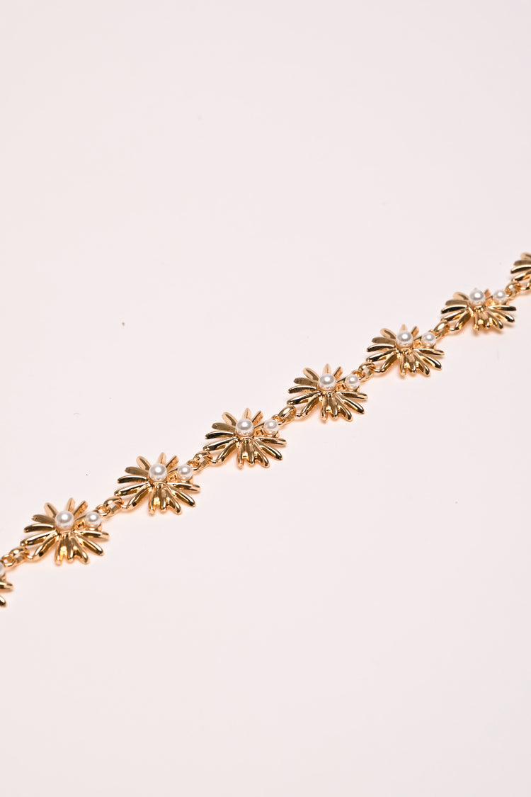 Flower and bead jewel belt