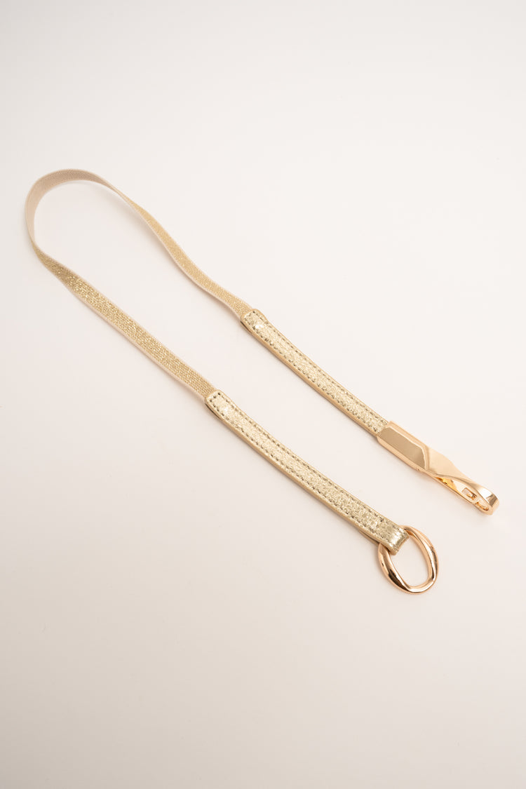 Golden buckle lurex slim belt