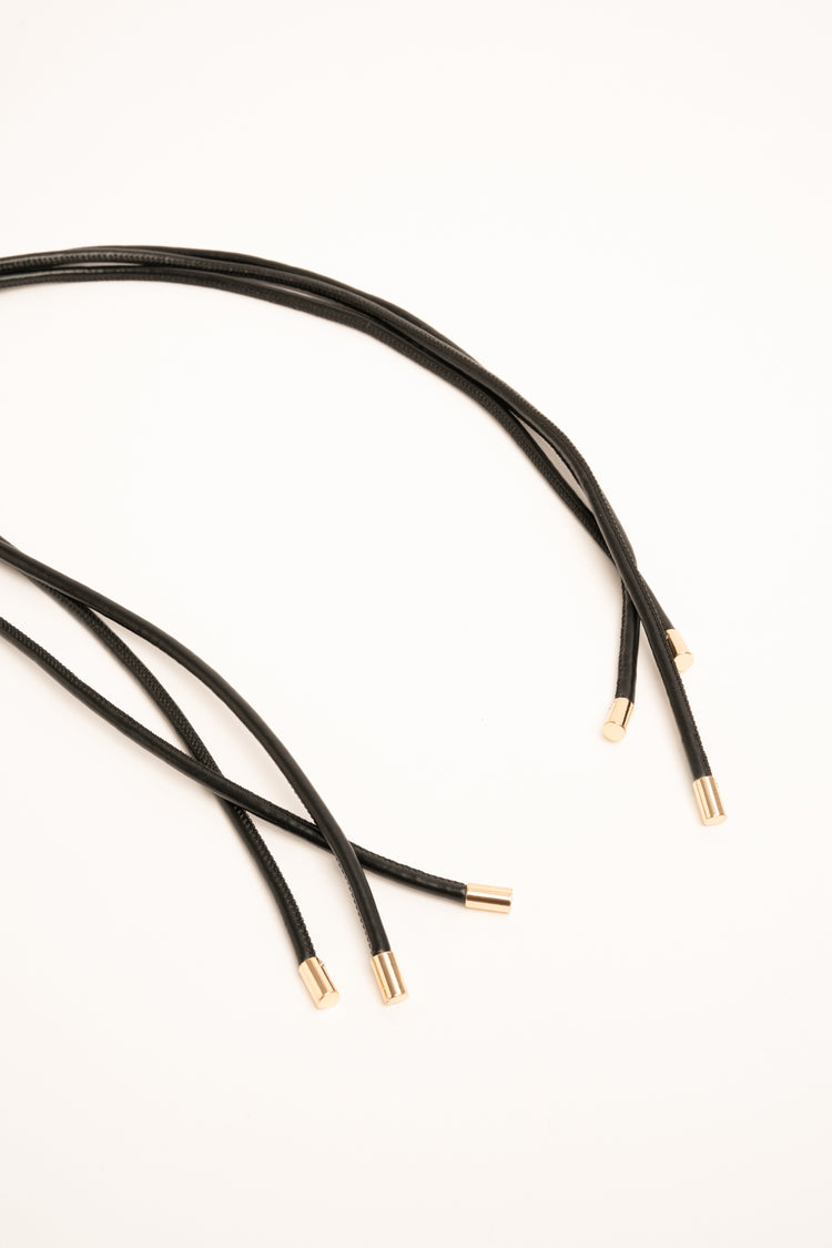 Black three-cord sash belt