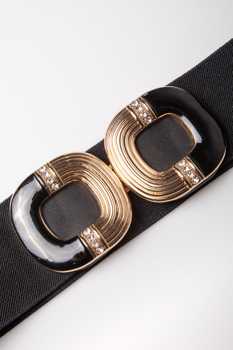Double buckle elastic belt