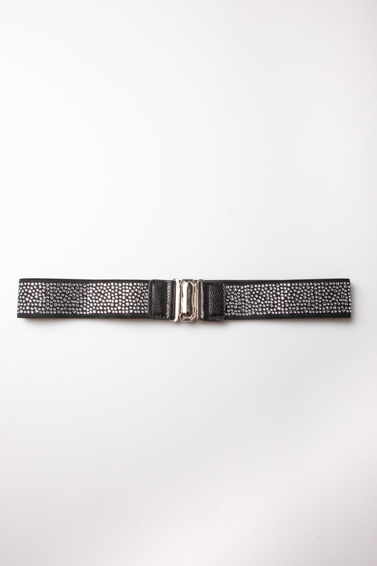 Rhinestoned elastic belt