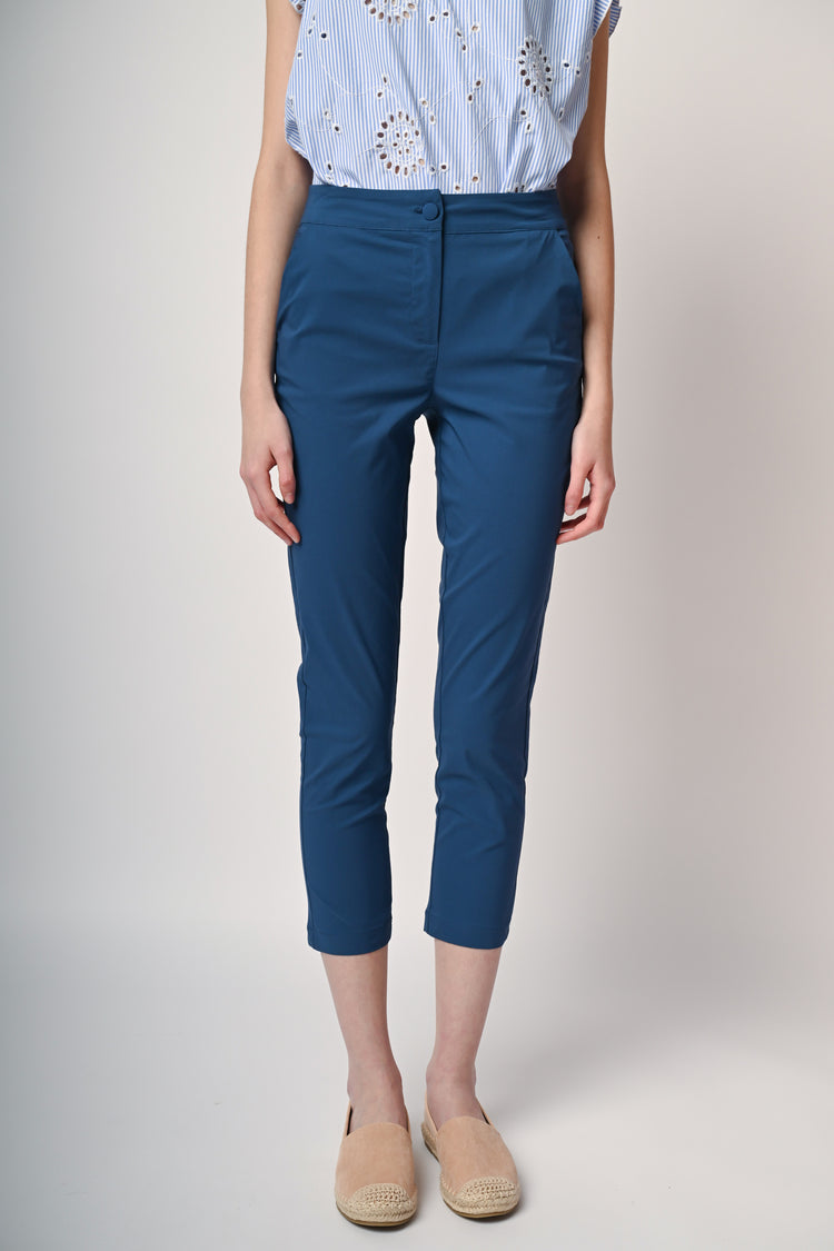 Viscose-blend slim-fit trousers