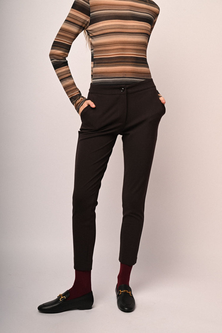 Viscose-blend cigarette trousers