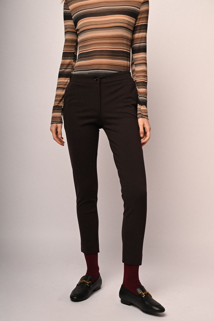 Viscose-blend cigarette trousers