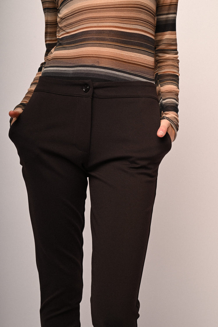Viscose-blend cigarette trousers