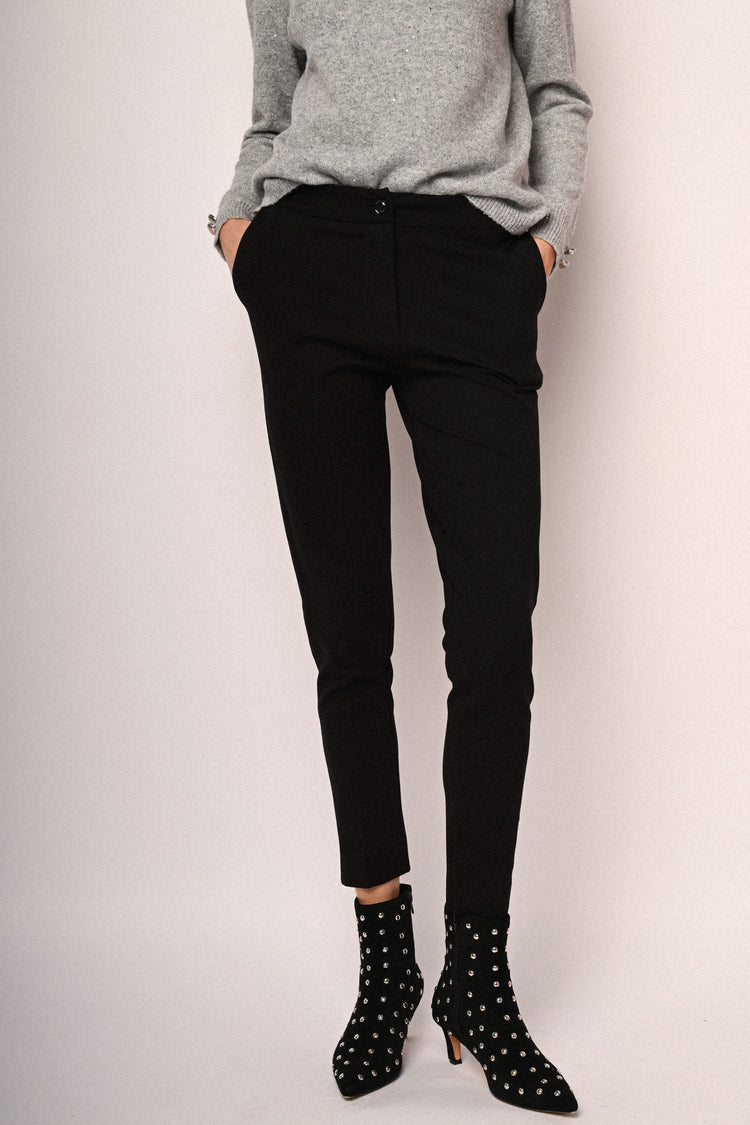 Viscose-blend cigarette trousers