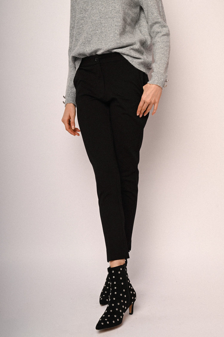 Viscose-blend cigarette trousers
