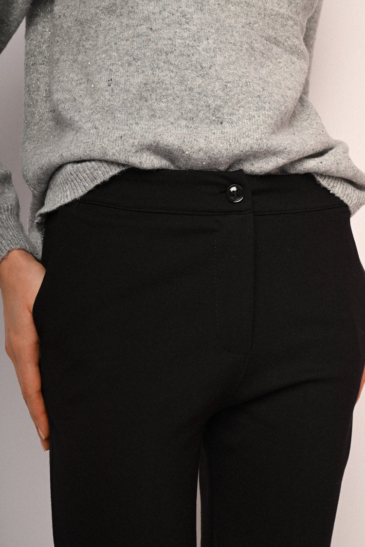 Viscose-blend cigarette trousers