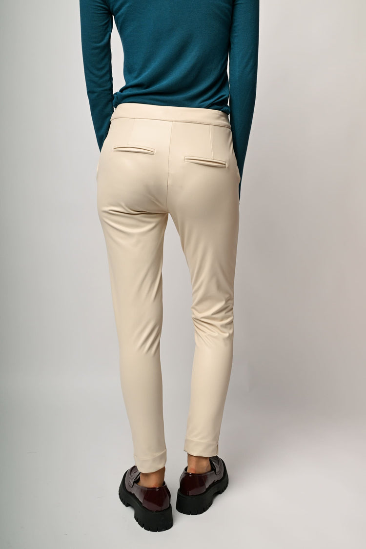 Faux leather slim-fit trousers