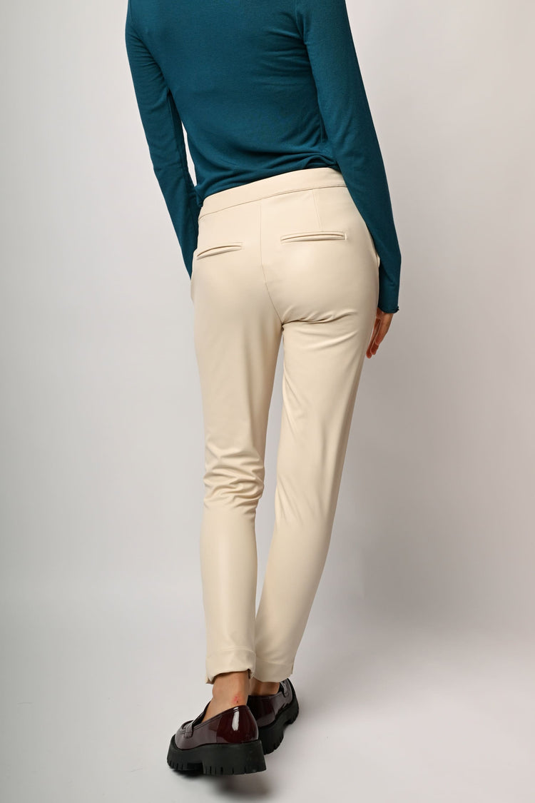 Faux leather slim-fit trousers
