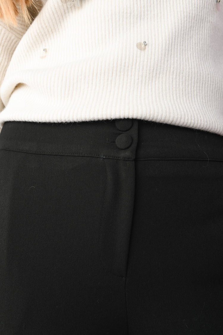 Turn-up slim-fit trousers