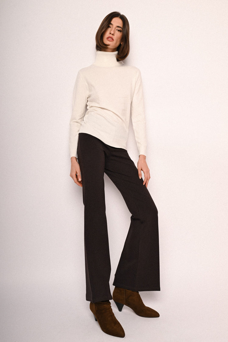 Viscose-blend flared pants
