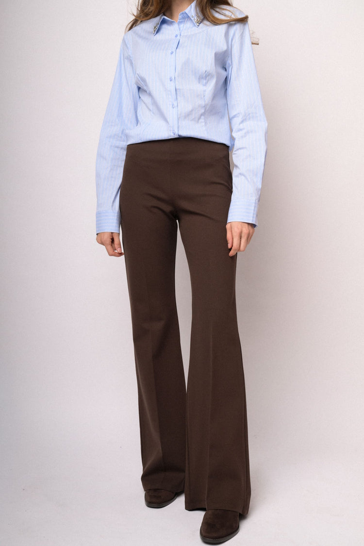 Dark brown flared leggings