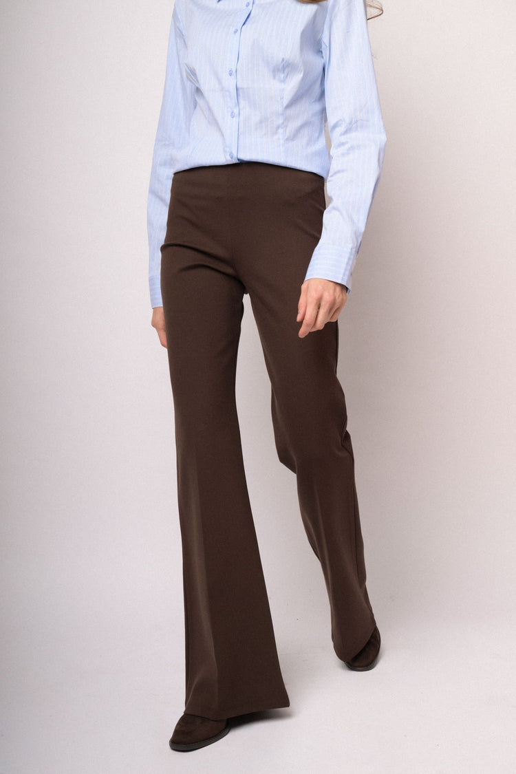 Dark brown flared leggings